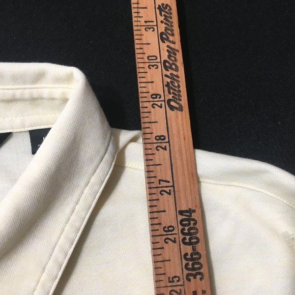 Travis Mathew Polo Shirt Mens Large yellow beige Golf McCarthy ranch embroidered - Picture 5 of 8